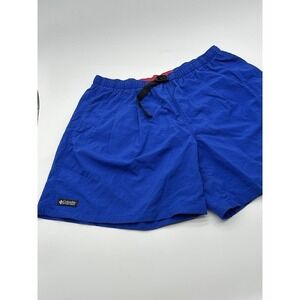 Columbia Sportswear Mens Blue Nylon Hiking Swim Shorts Belted Vintage‎ AM4046 L